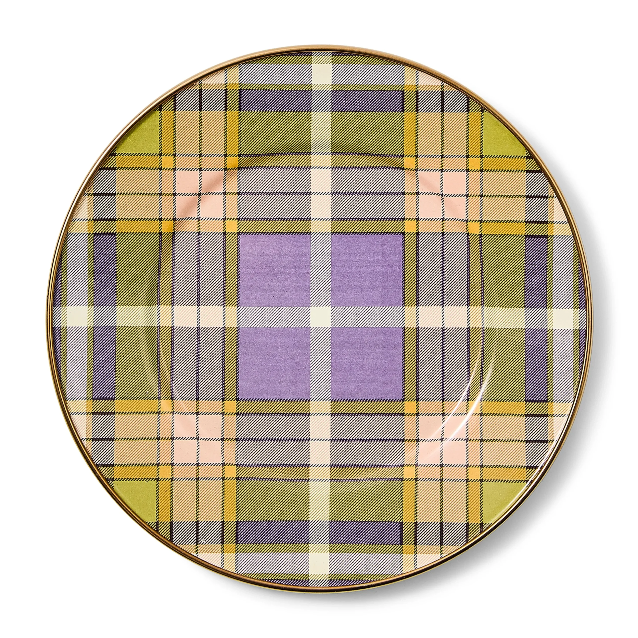 Tartan Violet Salad/Dessert Plate
