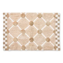 Taupe Lattice & Dot Bath Rug