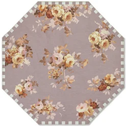 Taupe Wild Rose 6' Octagon Washable Rug