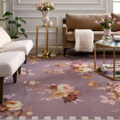 Taupe Wild Rose 8' x 10' Washable Rug
