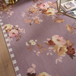 Taupe Wild Rose 8' x 10' Washable Rug
