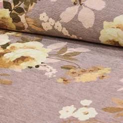 Taupe Wild Rose 2'6" x 10' Washable Runner
