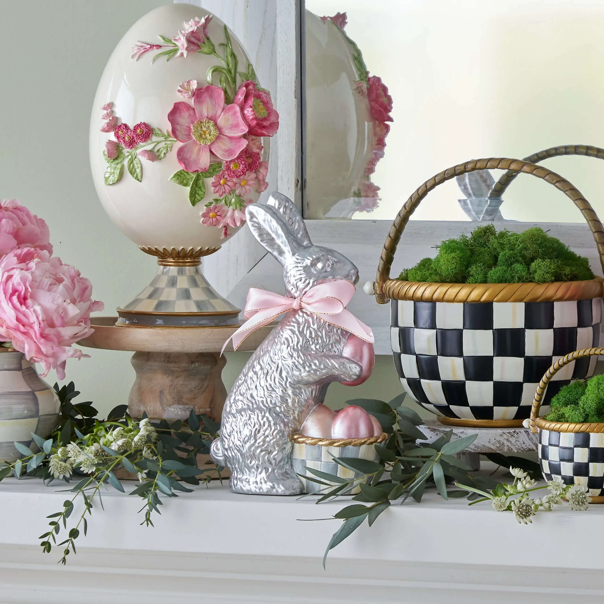 Touch of Pink Foil Bunny - Silver