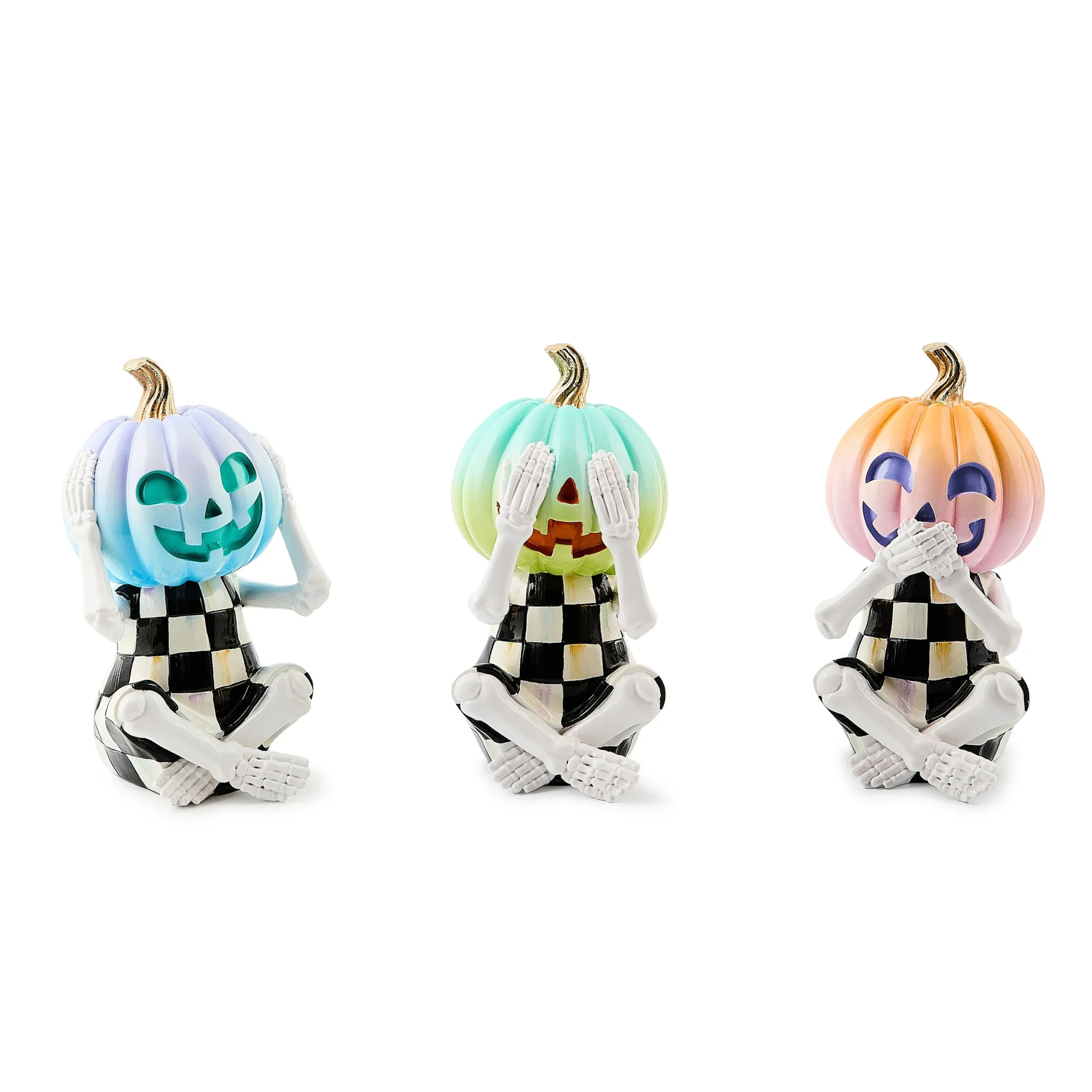 Trick or Treat Pumpkin Skeletons, Set of 3