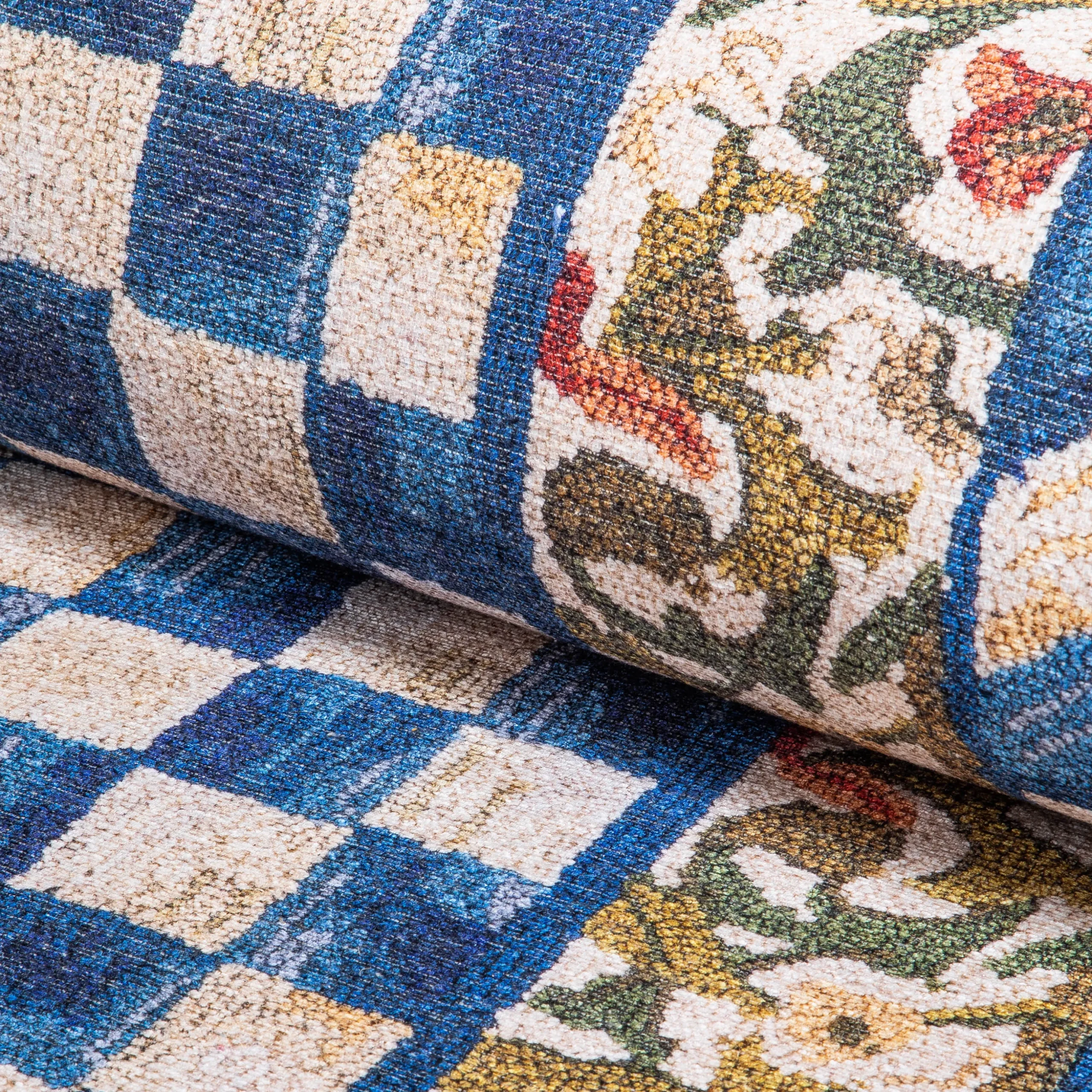 Truly Royal Check 6' Octagon Washable Rug