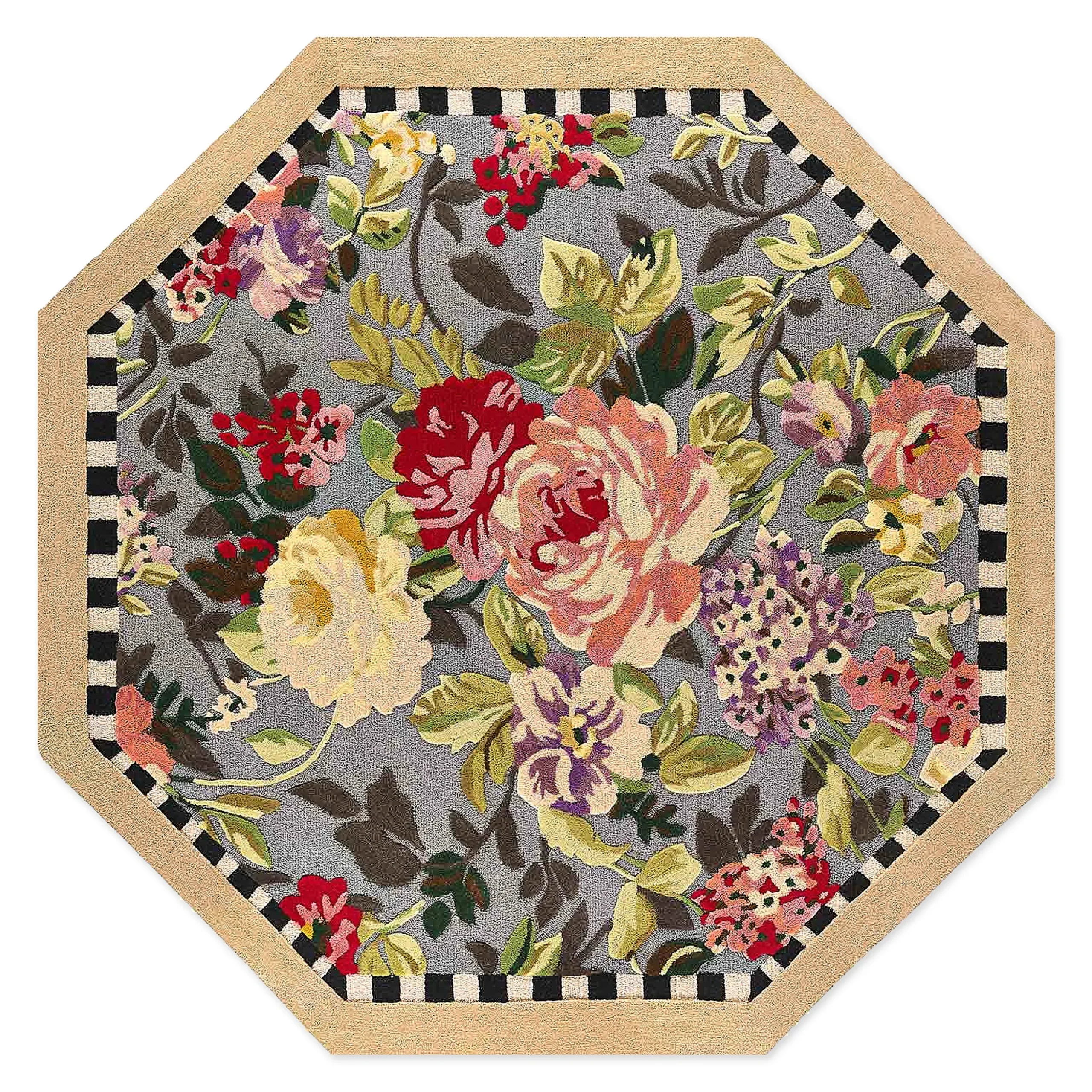 Tudor Rose 6' Octagon Washable Rug