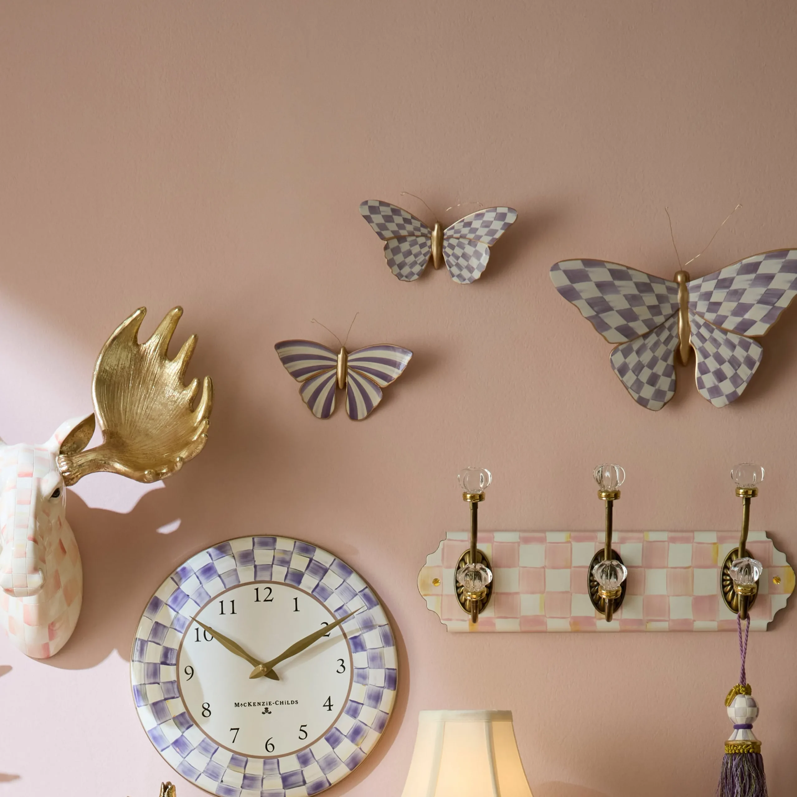 Violet Butterfly Wall Decor Duo