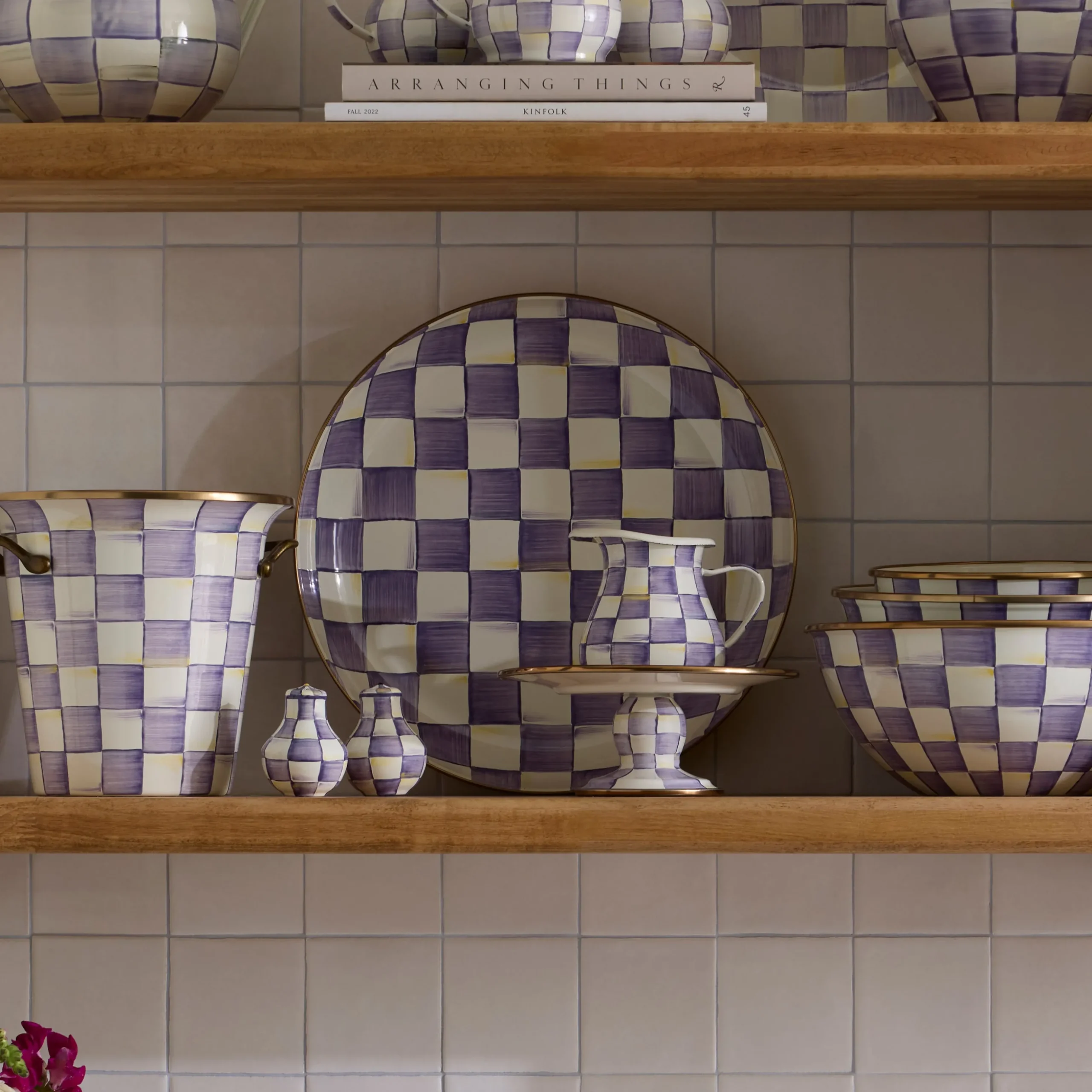 Violet Check Abundant Bowl