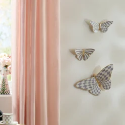 Violet Check Butterfly Wall Decor