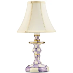 Violet Check Candlestick Lamp