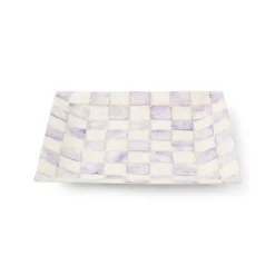 Violet Check Capiz Catchall Tray