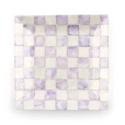 Violet Check Capiz Catchall Tray