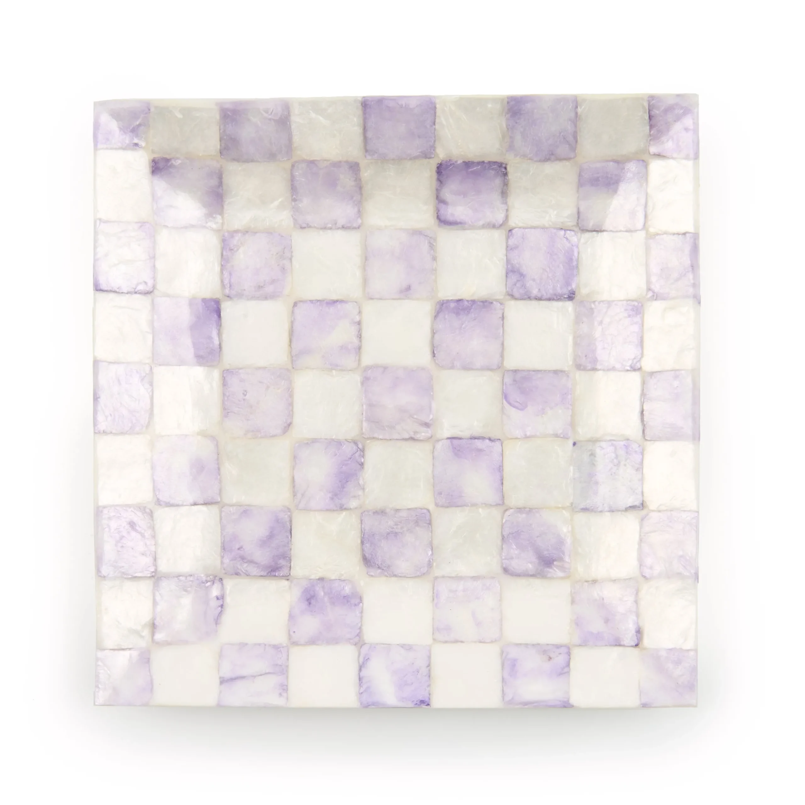 Violet Check Capiz Catchall Tray