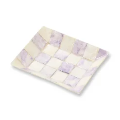 Violet Check Capiz Soap Dish