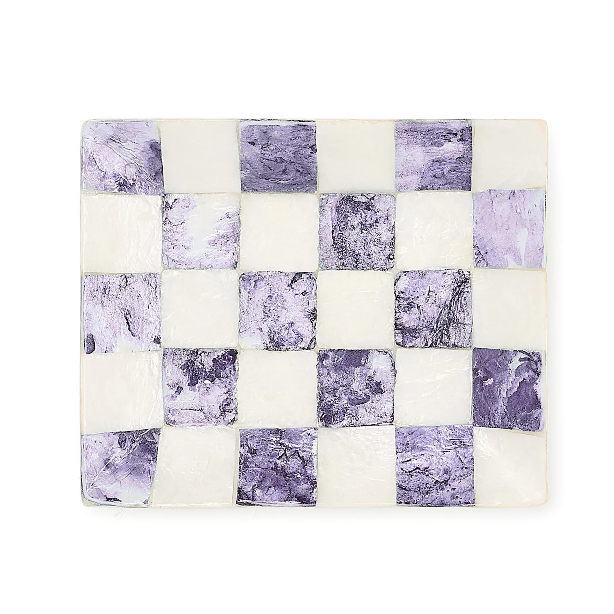 Violet Check Capiz Soap Dish