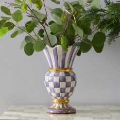 Violet Check Ceramic Great Vase