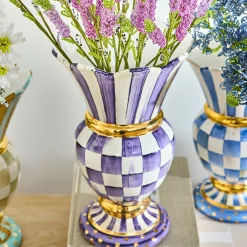 Violet Check Ceramic Great Vase