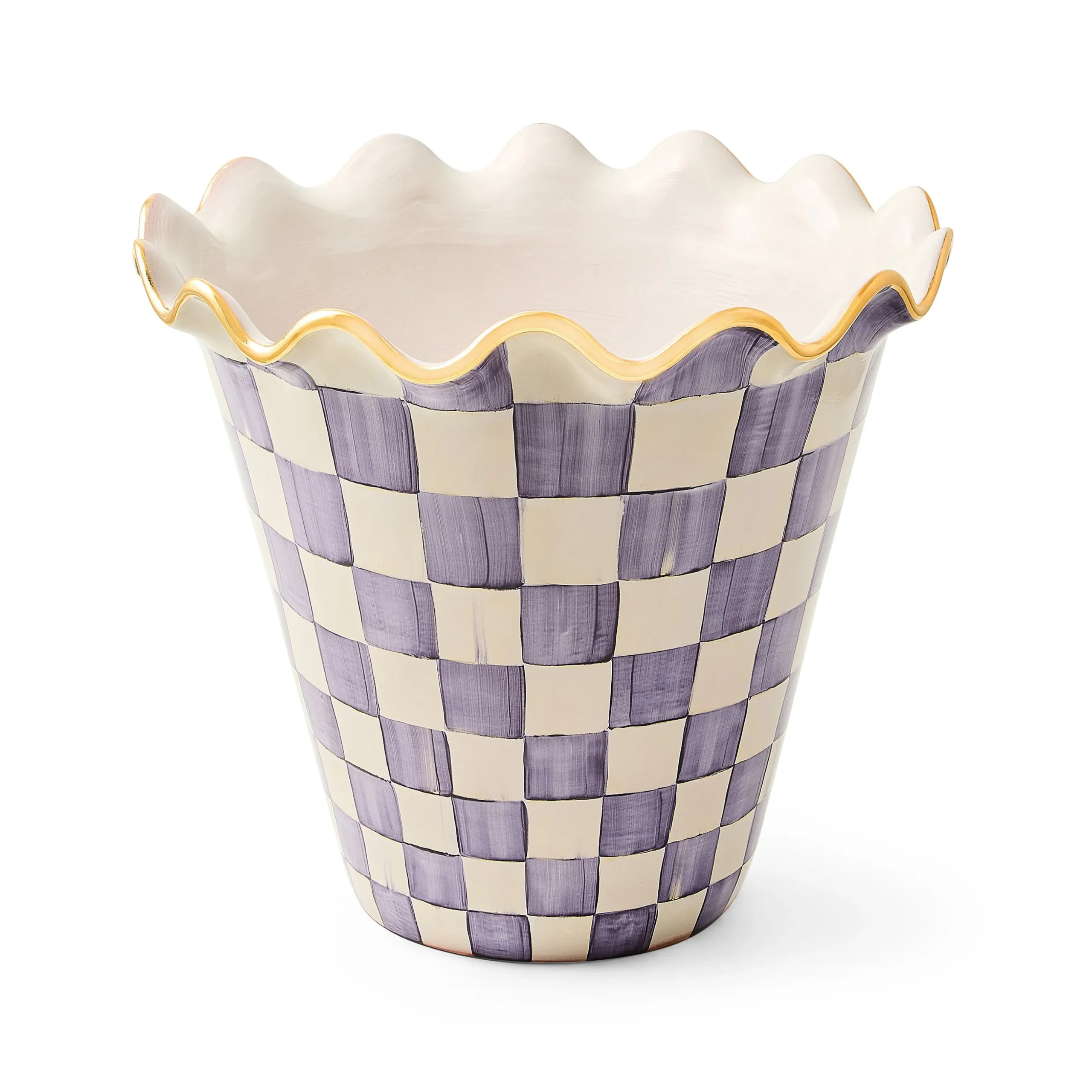 Violet Check Ceramic Jumbo Garden Pot