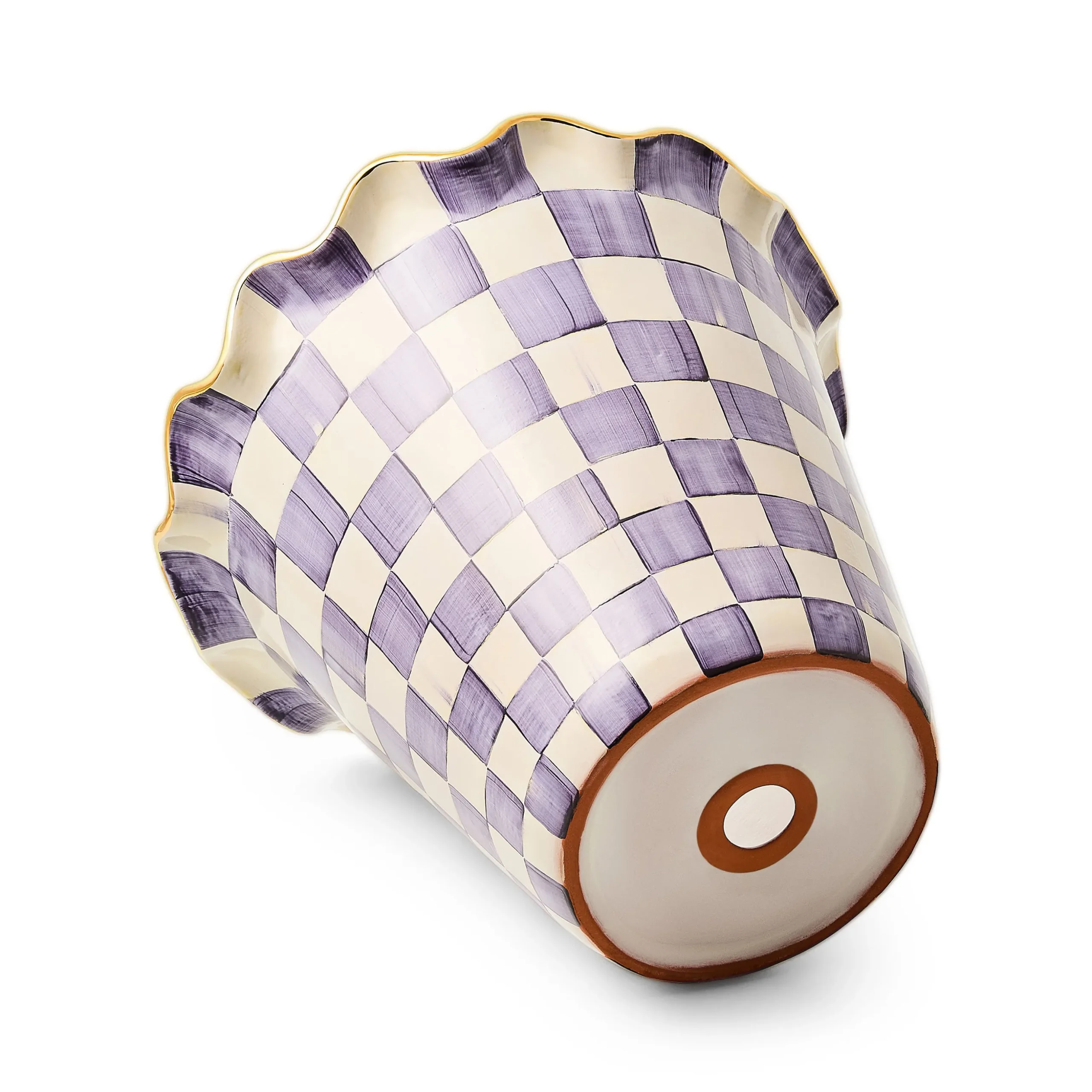 Violet Check Ceramic Jumbo Garden Pot