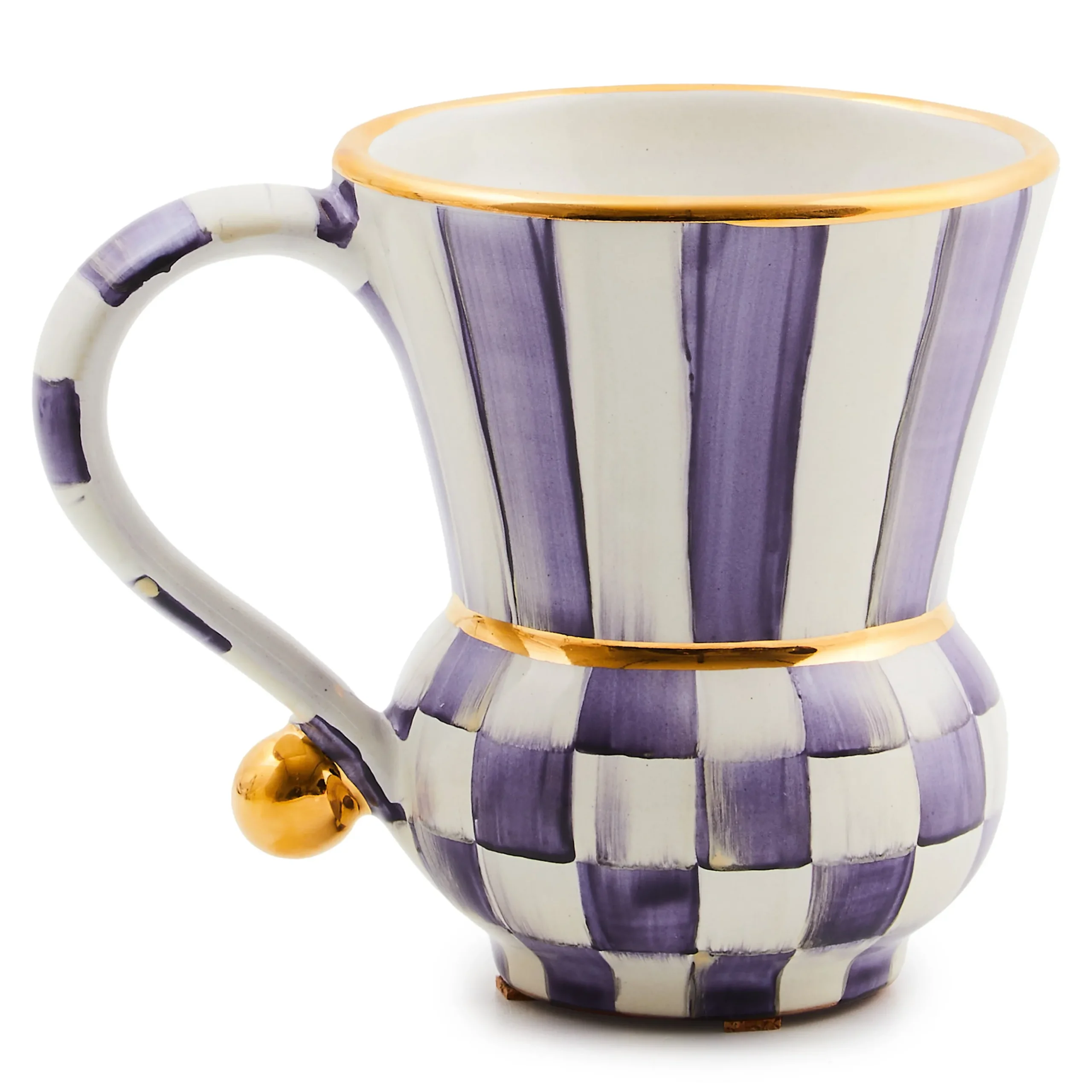 Violet Check Ceramic Mug