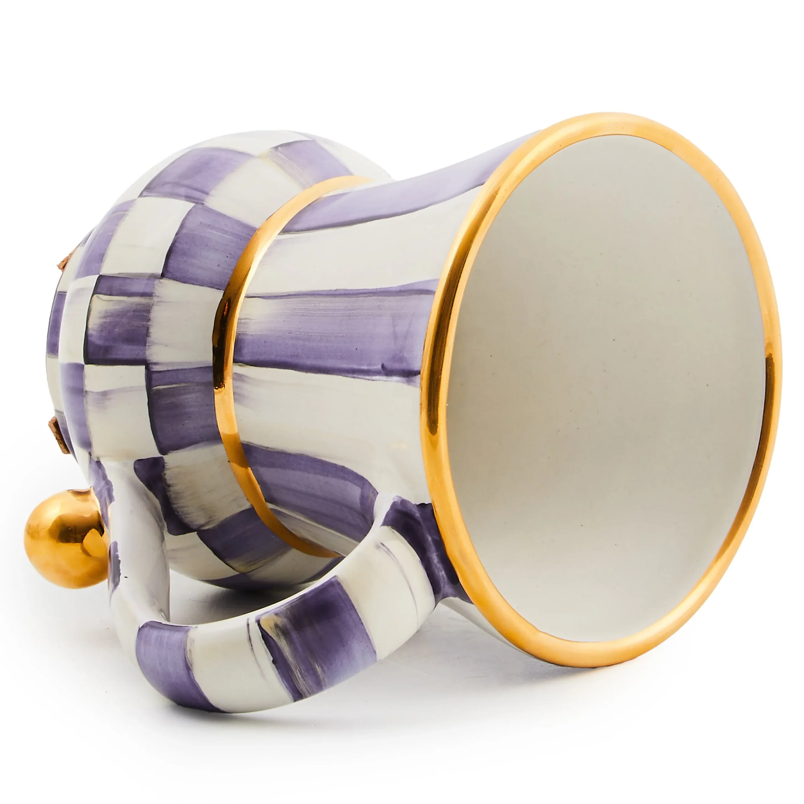 Violet Check Ceramic Mug
