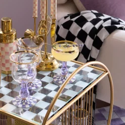 Violet Check Coupe Glass