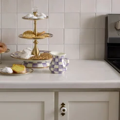 Violet Check Creamer