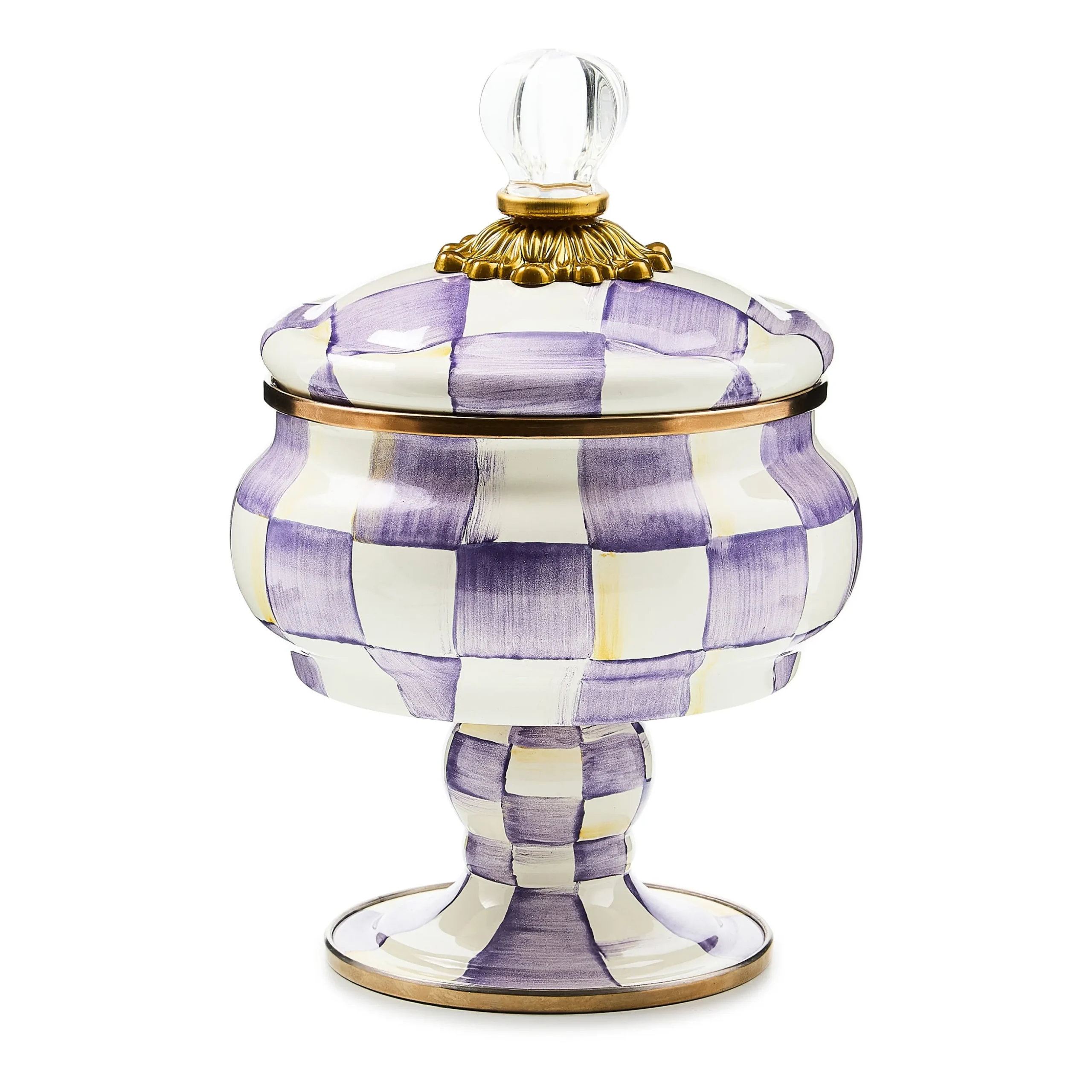 Violet Check Curiosity Pot