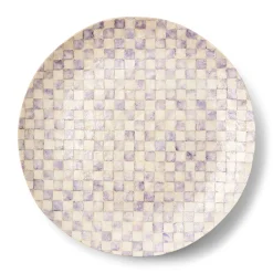 Violet Check Decorative Capiz Bowl
