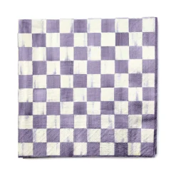 Violet Check Dinner Paper Napkins
