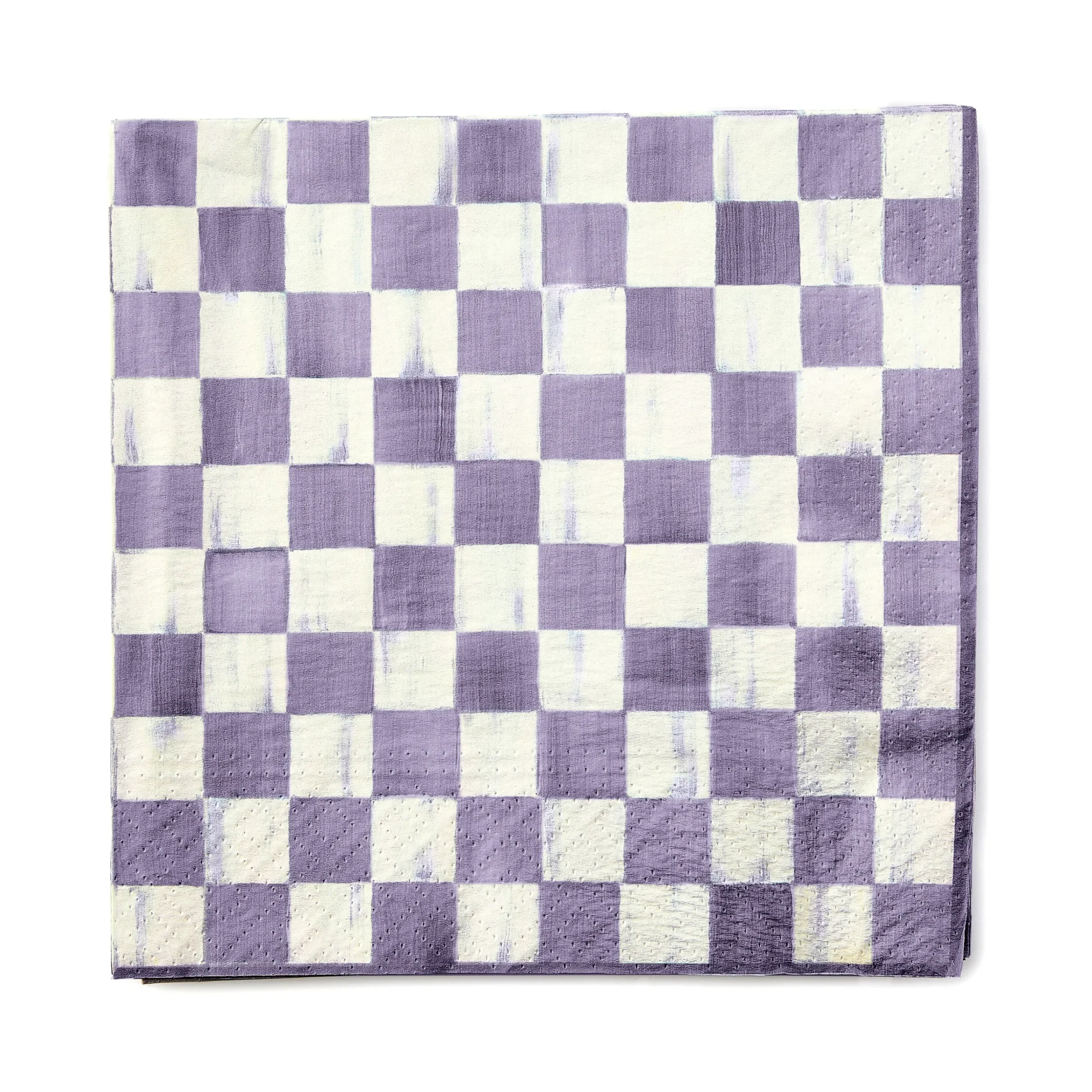 Violet Check Dinner Paper Napkins