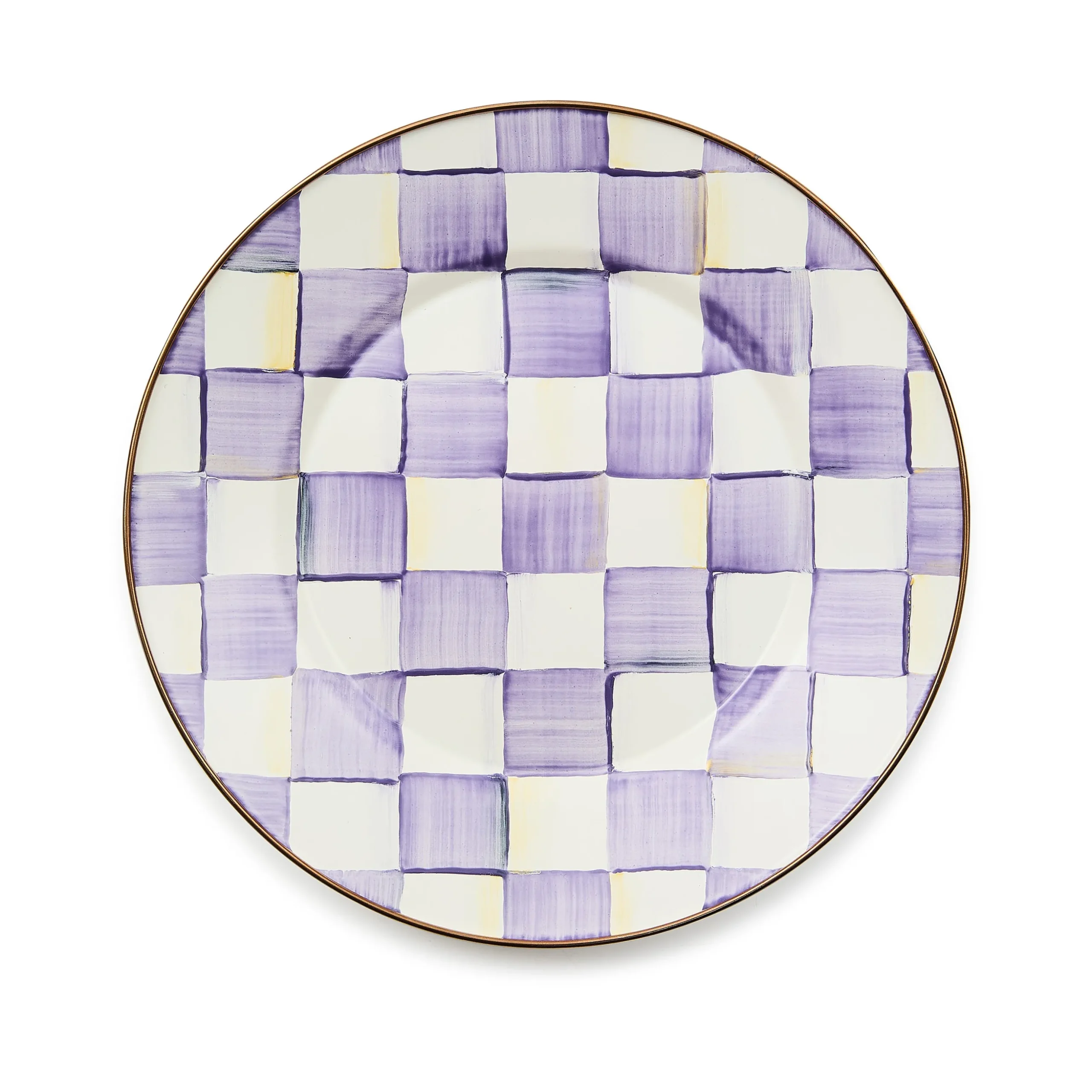 Violet Check Dinner Plate