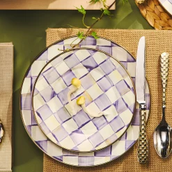 Violet Check Dinner Plate