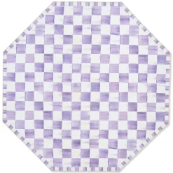 Violet Checkered 6' Octagon Washable Rug