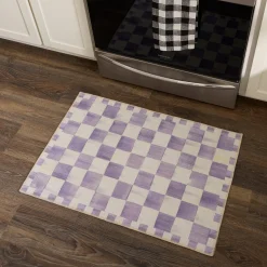 Violet Checkered 2' x 3' Washable Rug