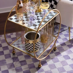 Violet Checkered 8' x 10' Washable Rug