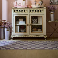 Violet Checkered 3' x 5' Washable Rug