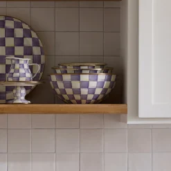 Violet Check Extra Large Everyday Bowl