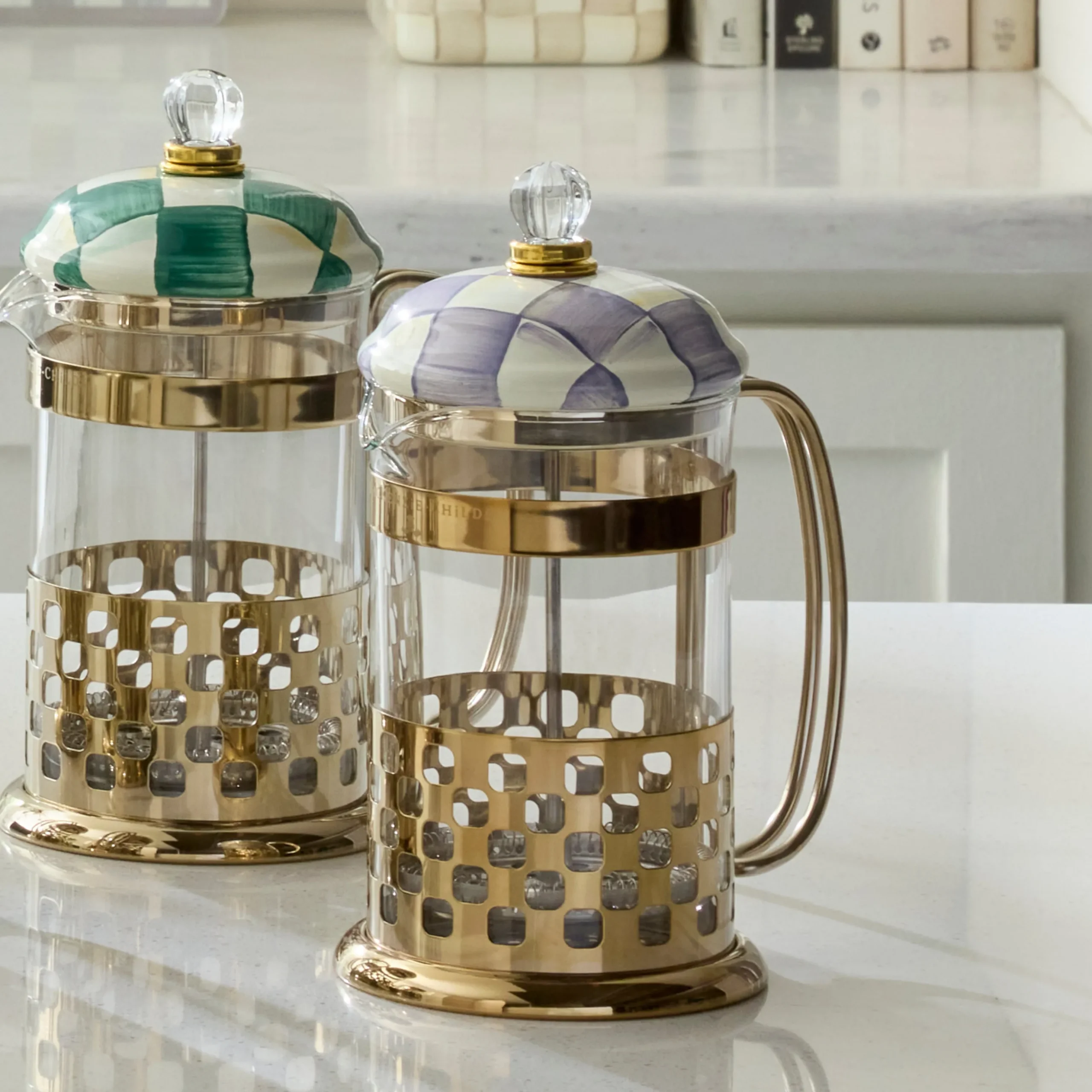 Violet Check French Press