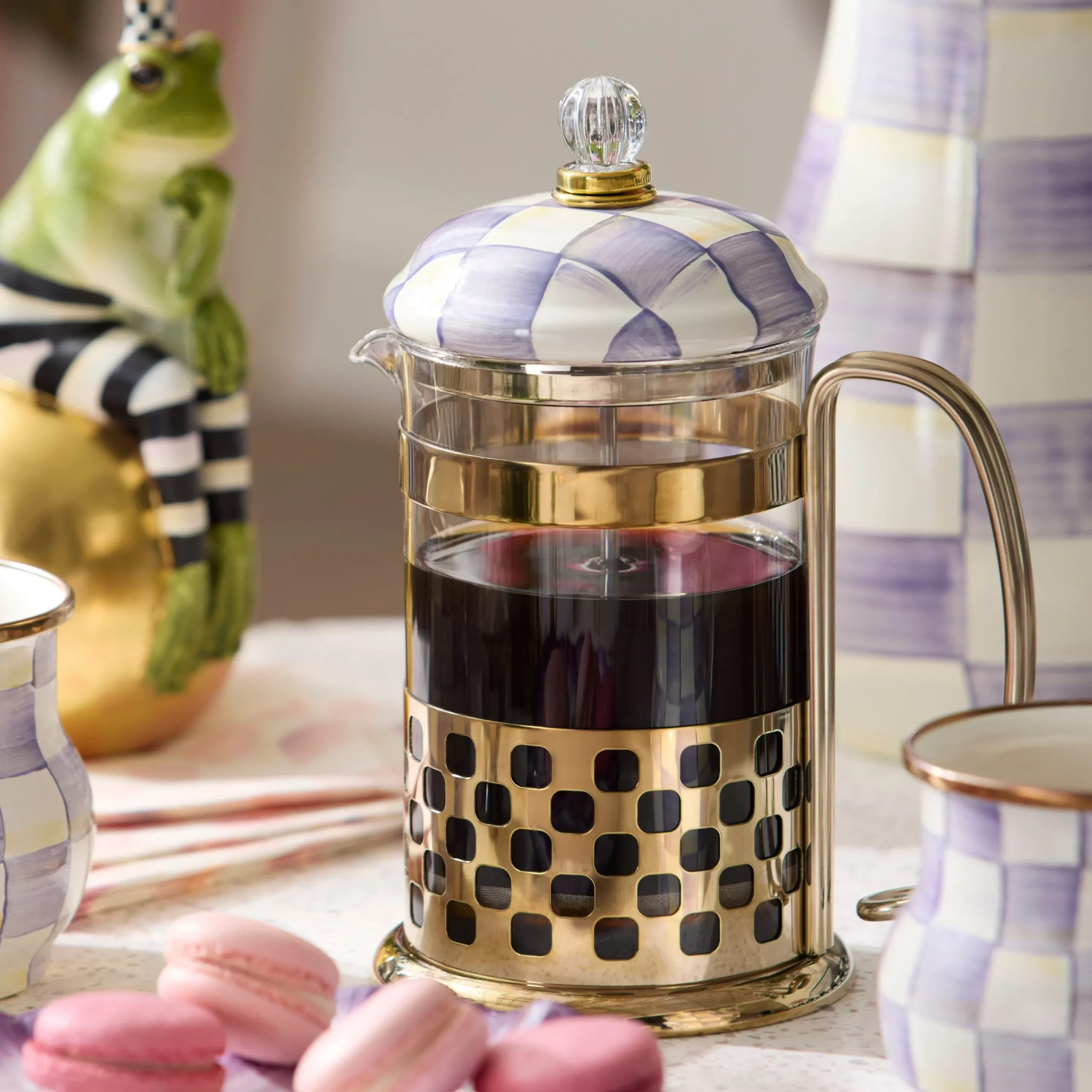 Violet Check French Press