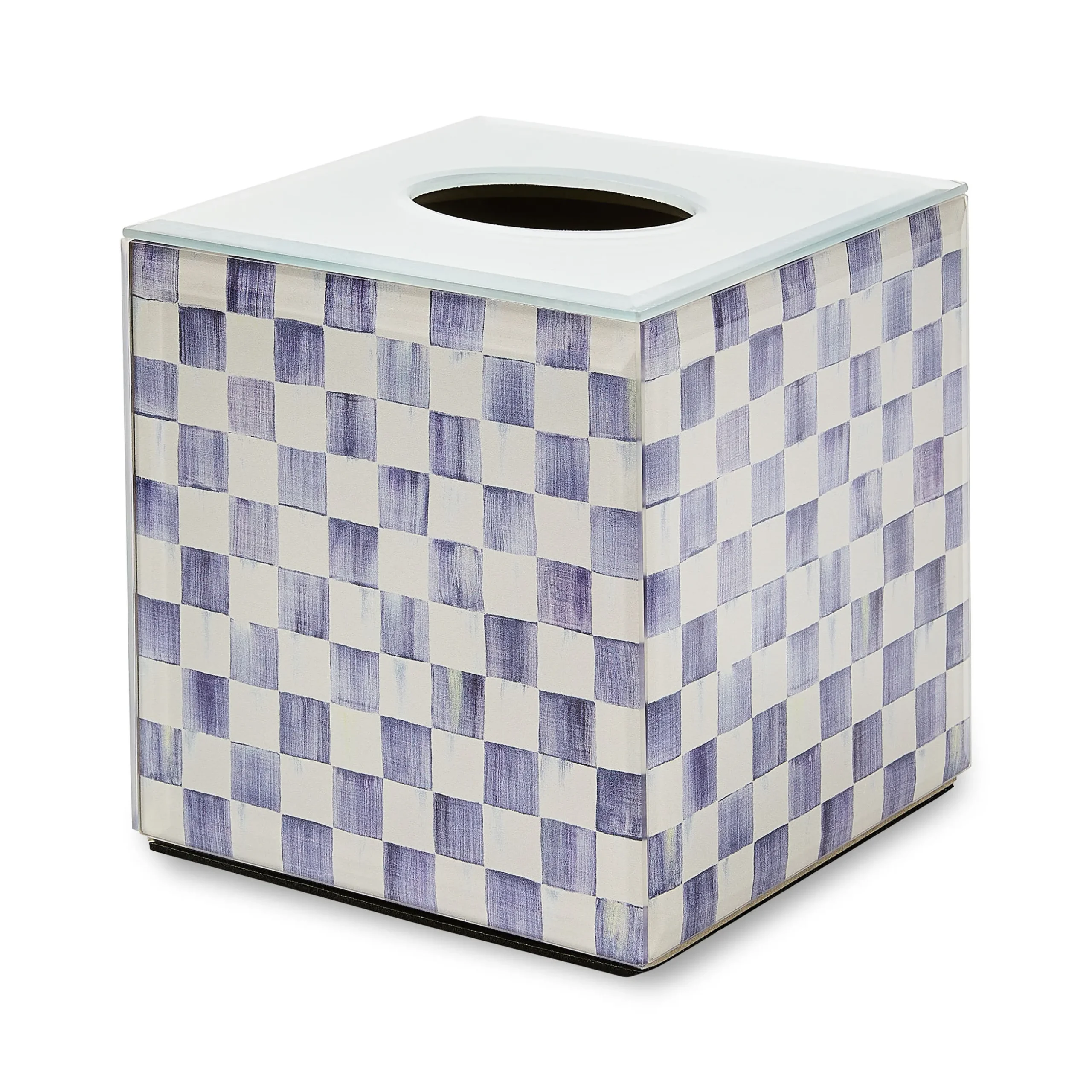 Violet Check Glass Boutique Tissue Cover