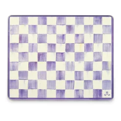 Violet Check Glass Cutting Boards, Set of 2