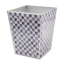 Violet Check Glass Waste Bin