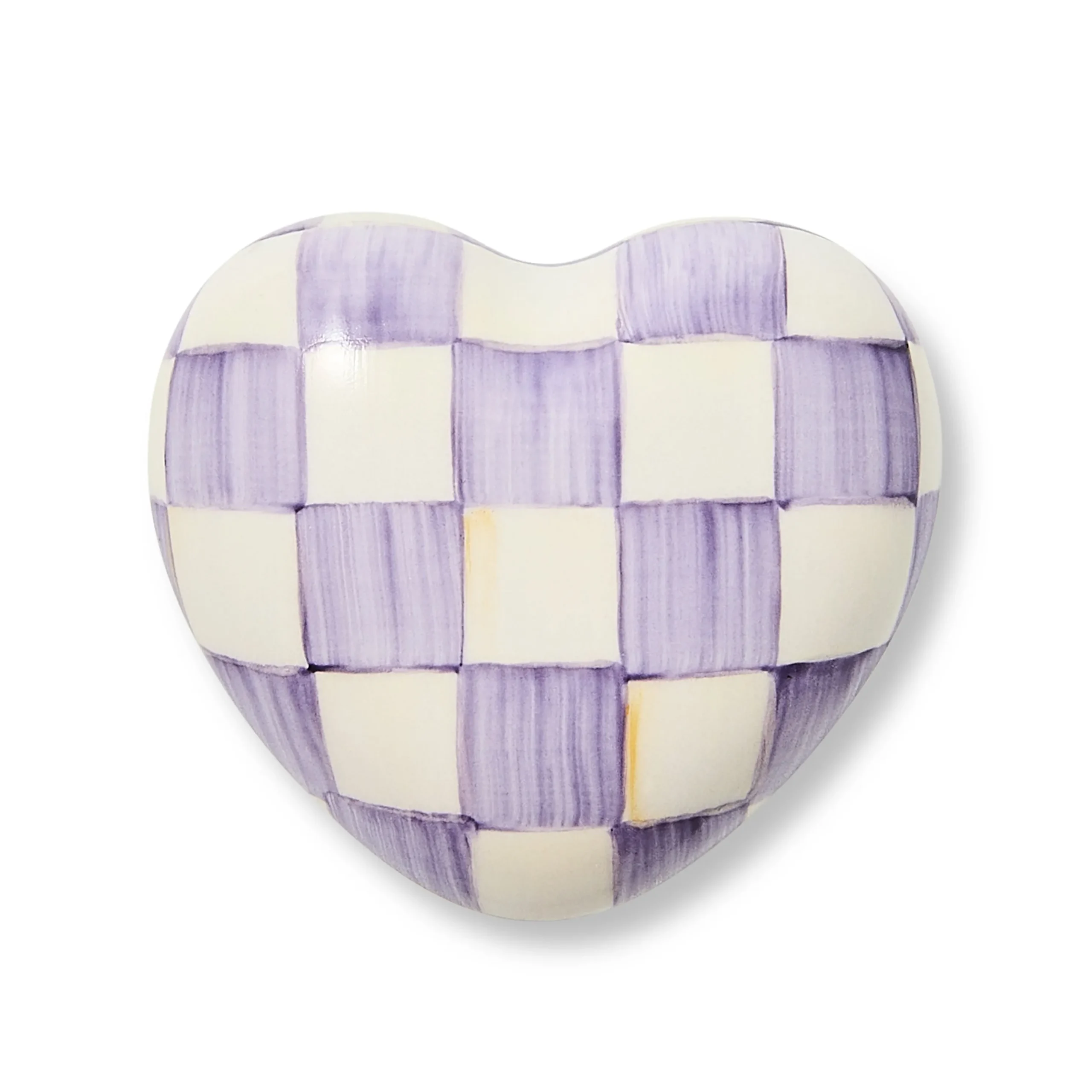 Violet Check Heart Knob