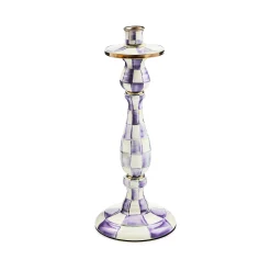 Violet Check Large Candlestick
