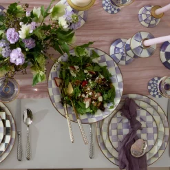 Violet Check Large Compote