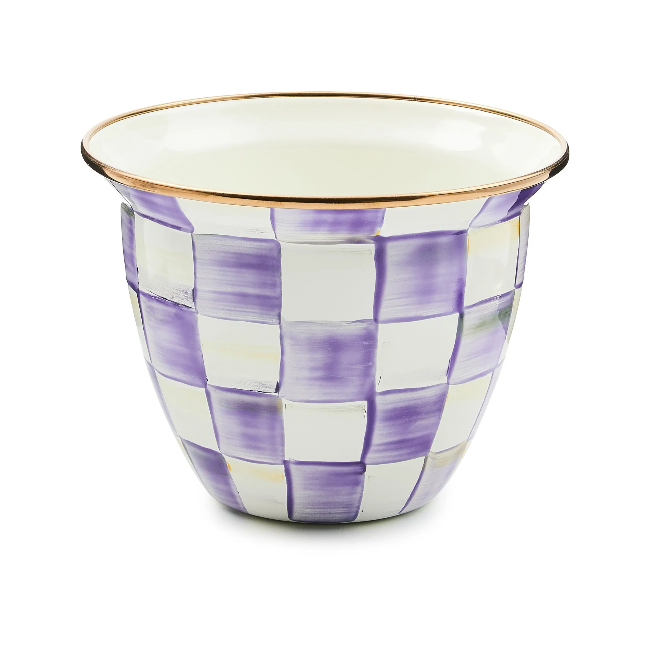 Violet Check Large Flower Pot