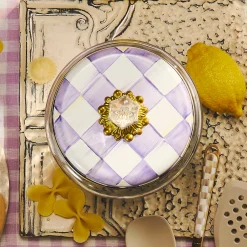 Violet Check Large Kitchen Canister