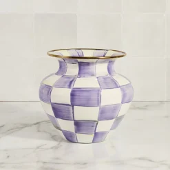 Violet Check Large Vase