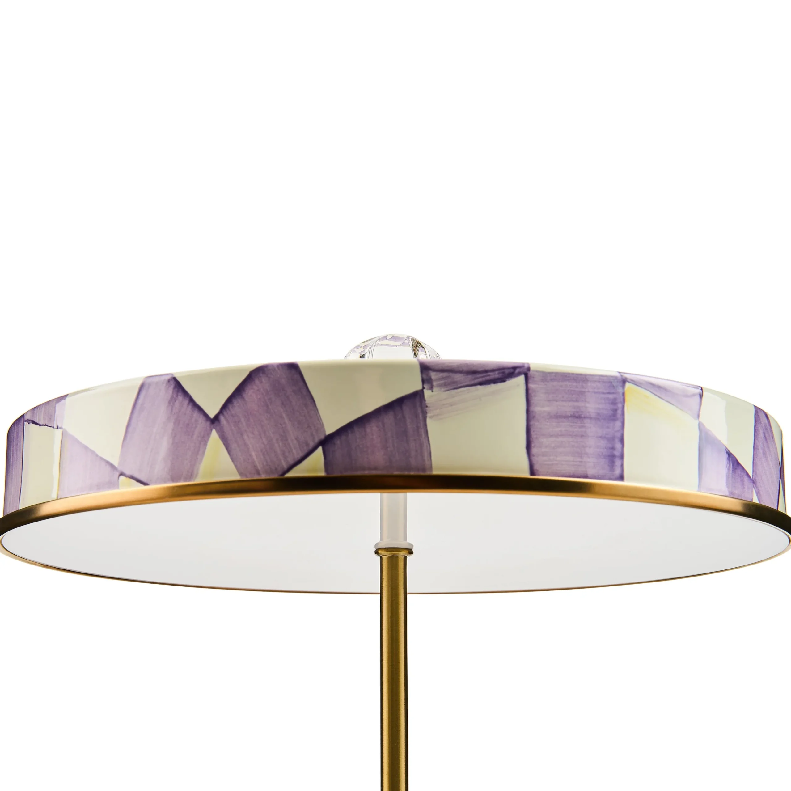 Violet Check LED Rechargeable Disk Table Lamp